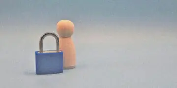 data privacy concept human figure padlock