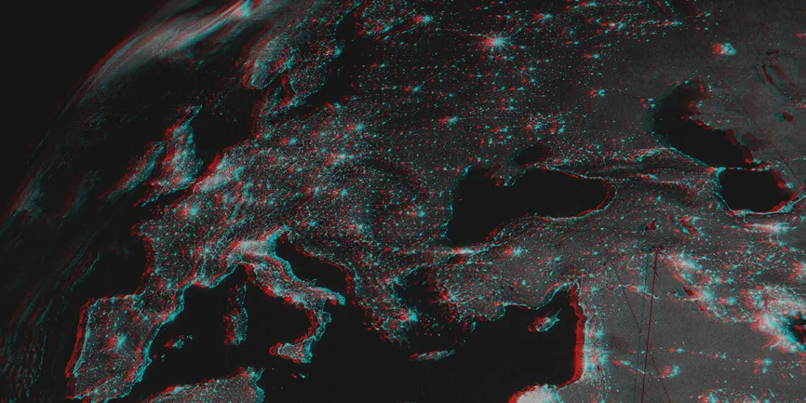 global risk concept satellite image