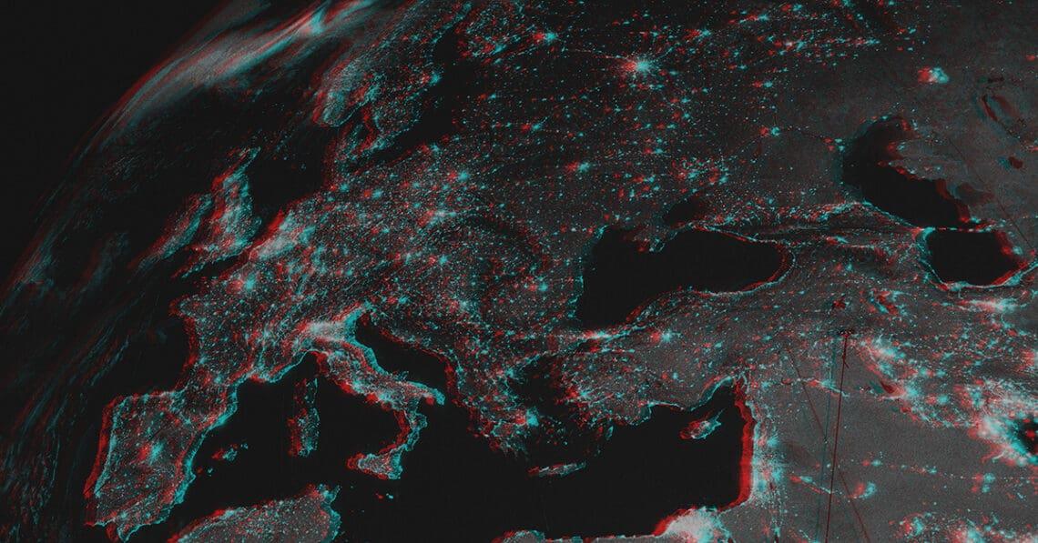 global risk concept satellite image