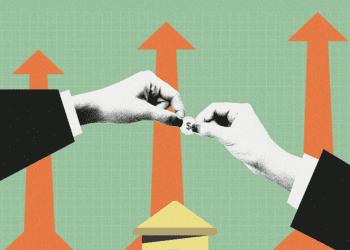 merger and acquisition concept two hands