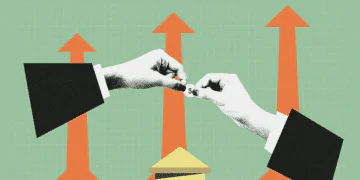 merger and acquisition concept two hands