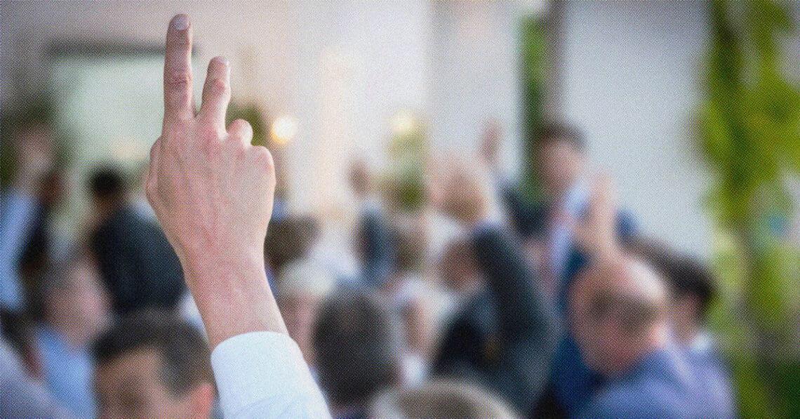 raising hand in meeting