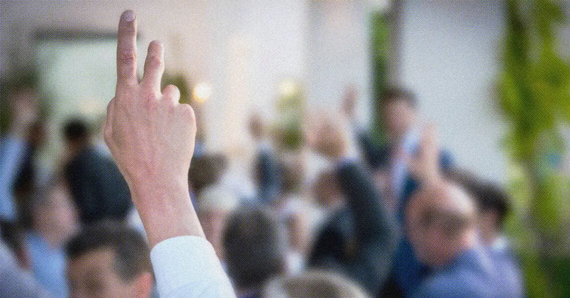 raising hand in meeting