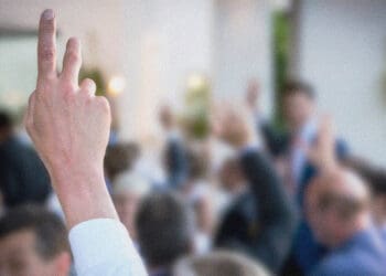 raising hand in meeting