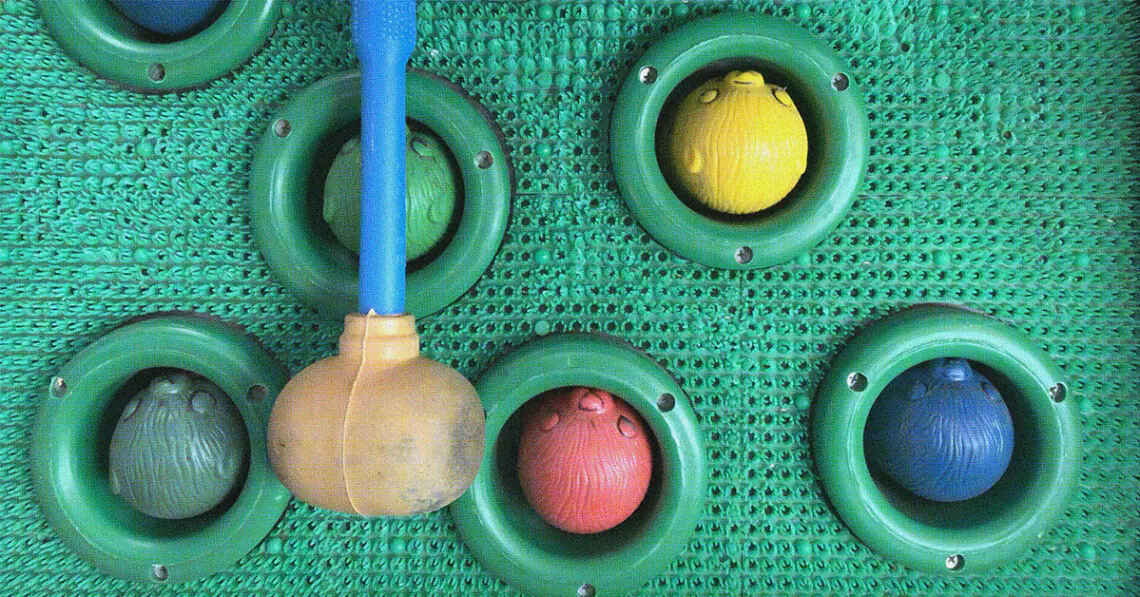 whack a mole seen from above