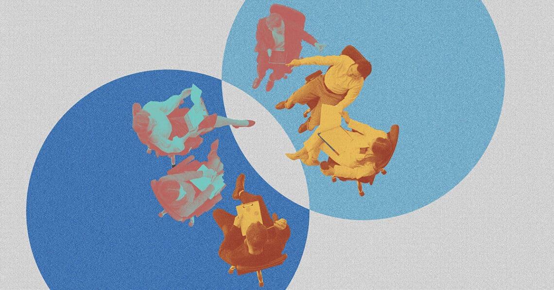 culture collage concept team from above