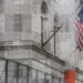 us flags on wall street