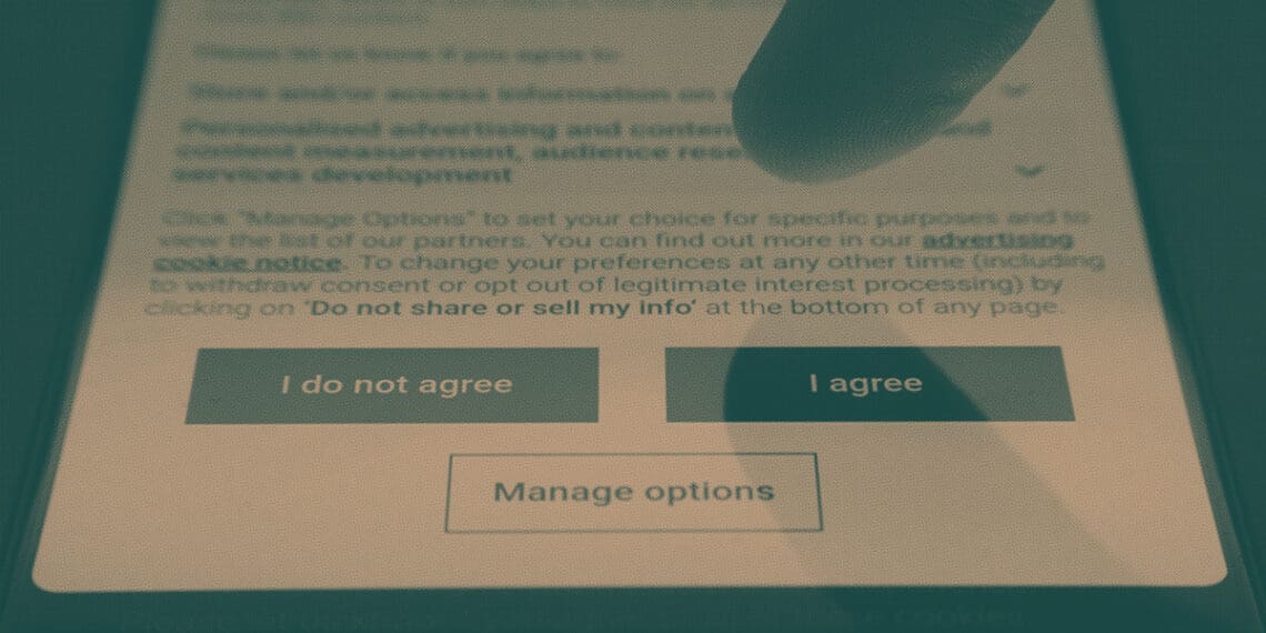 website opt out banner