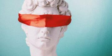 blindfolded statue