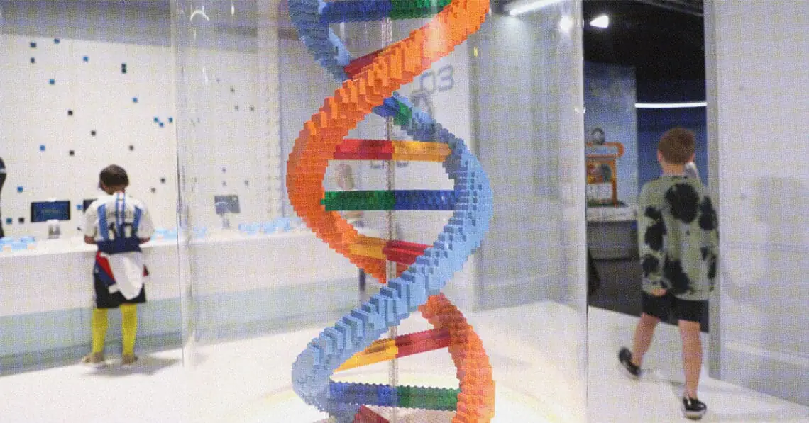 double helix of lego