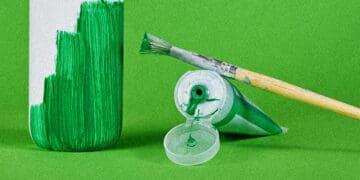 greenwashing painting white bottle concept