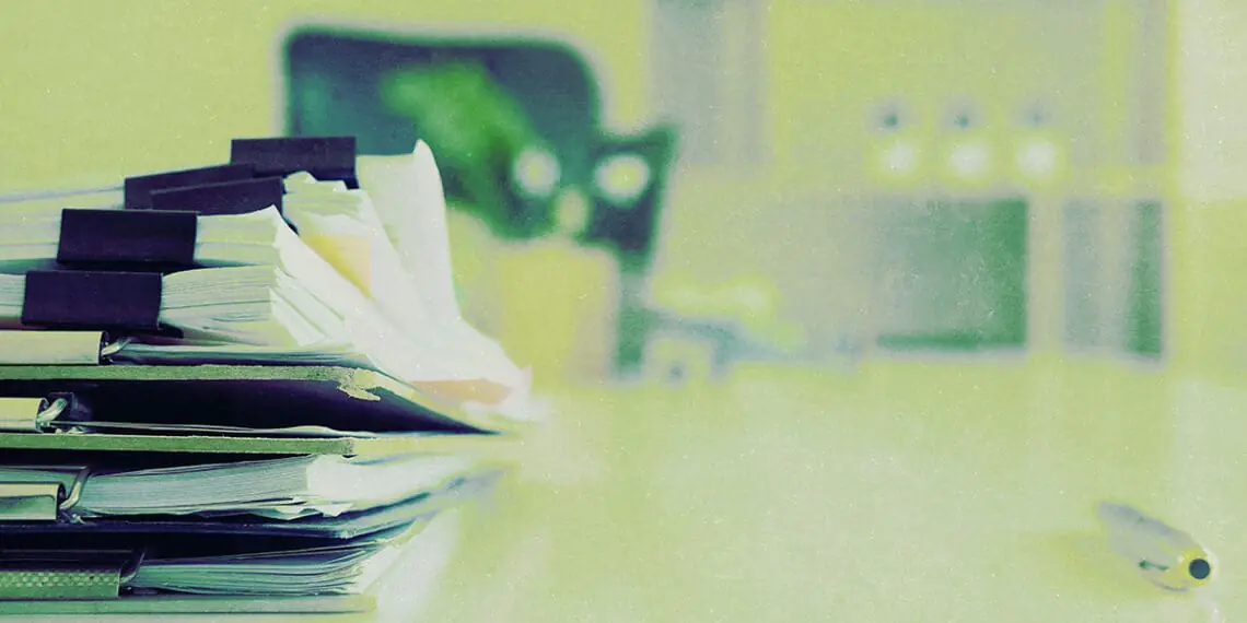 packets for meeting on desk