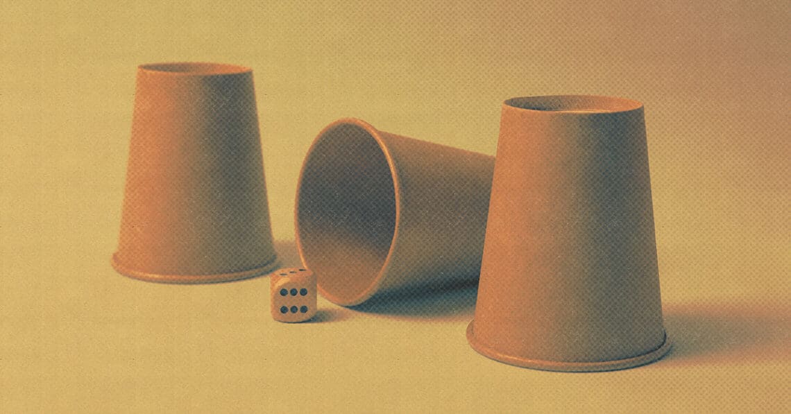 shell game cups and dice