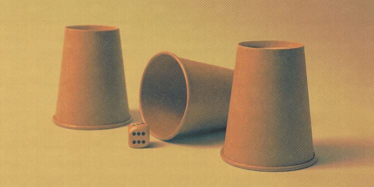 shell game cups and dice