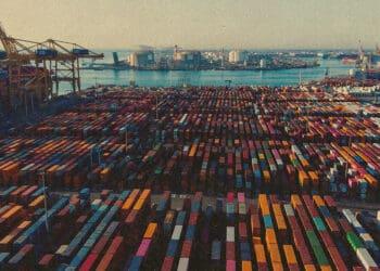 shipping containers in port