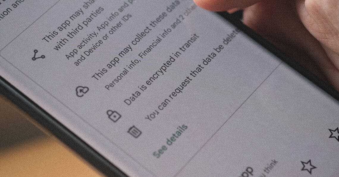 user data privacy notice in app