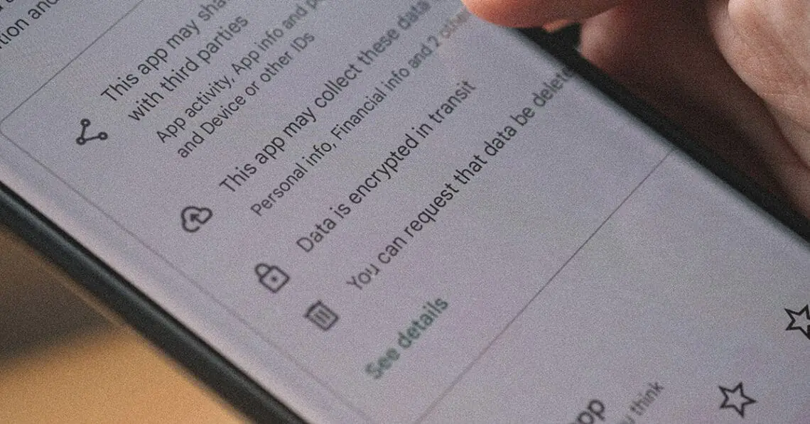 user data privacy notice in app