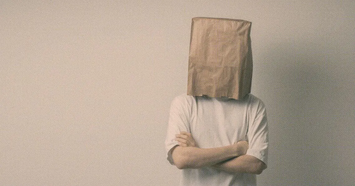 anonymous employee bag over head