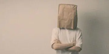 anonymous employee bag over head