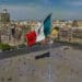mexico city plaza and flag