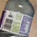recycled materials label on plastic bottle