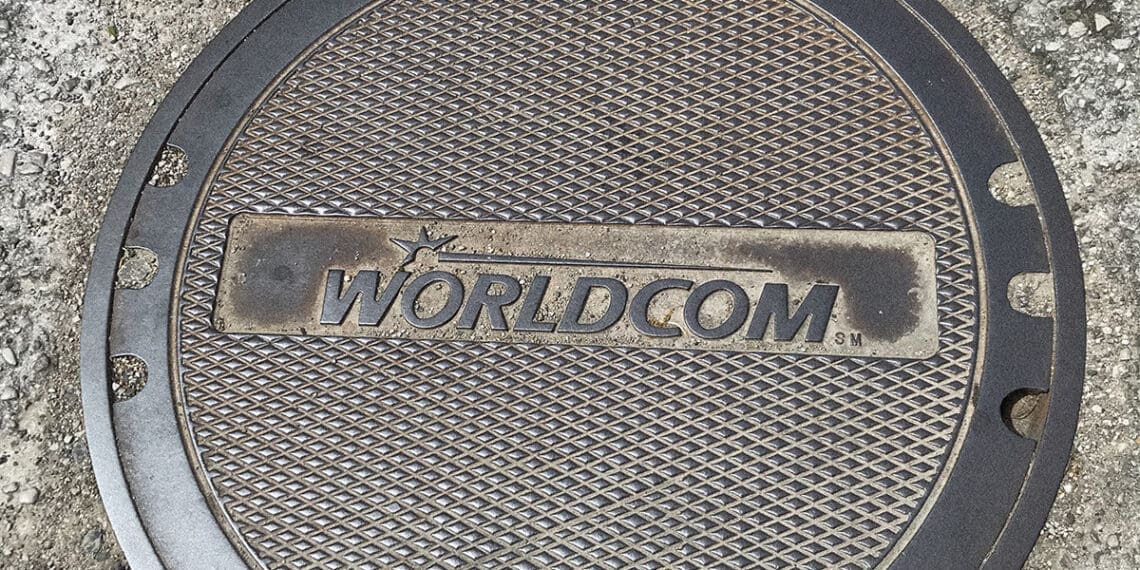 worldcom logo on manhole cover