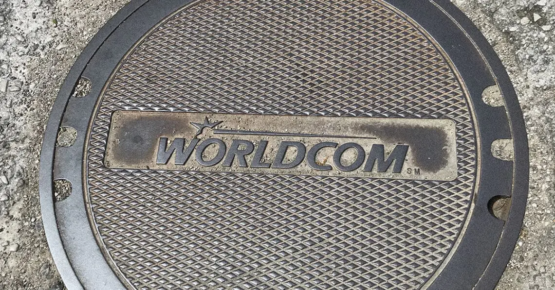 worldcom logo on manhole cover