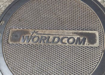 worldcom logo on manhole cover