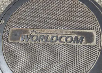 worldcom logo on manhole cover
