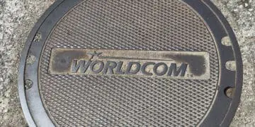 worldcom logo on manhole cover