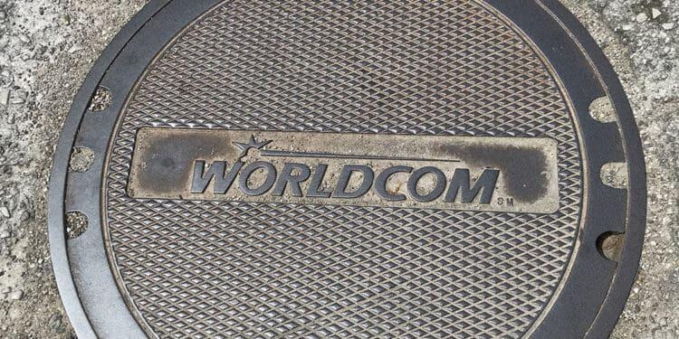 worldcom logo on manhole cover