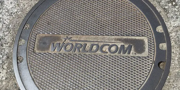 worldcom logo on manhole cover