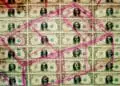 defaced money fraud concept