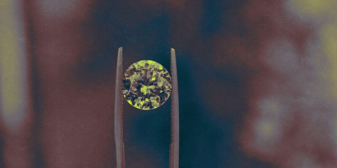 diamond mining diamond in tweezers