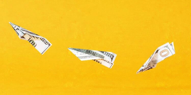 paper airplanes made out of currency