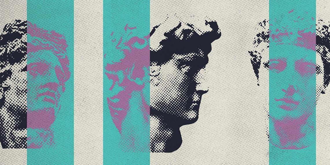 roman statues halftone