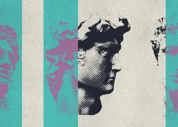 roman statues halftone