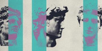 roman statues halftone