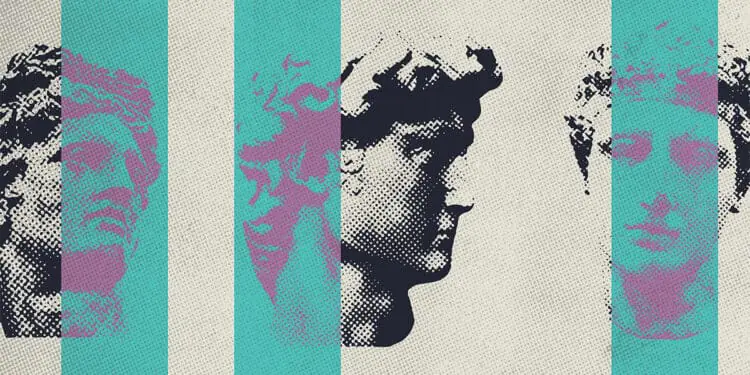 roman statues halftone